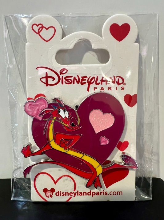 Disneyland Paris Mushu Hearts Pin