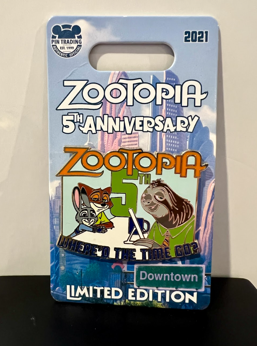 Disney Parks Zootopia 5th Anniversary Pin