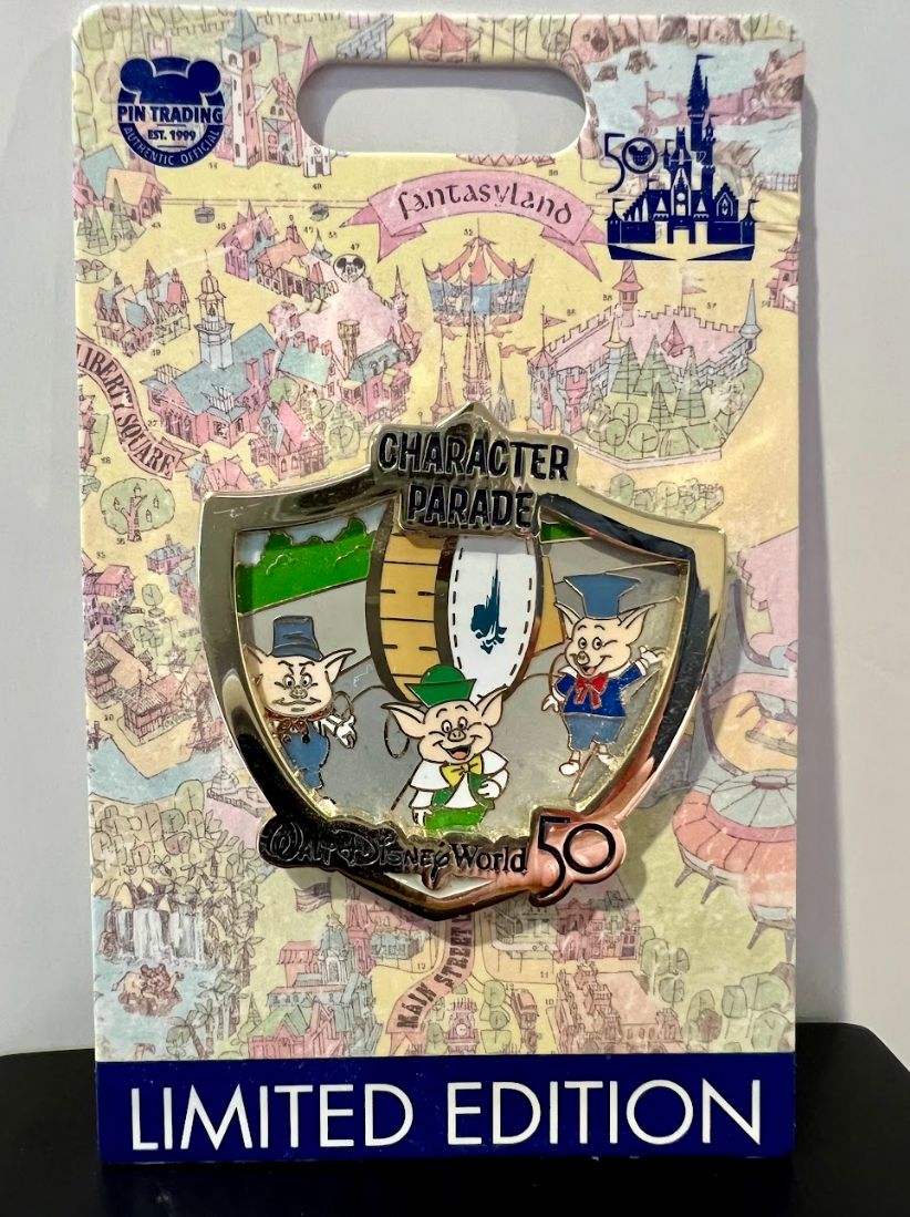 Walt Disney World 50th Three Little Pigs Character Parade Pin