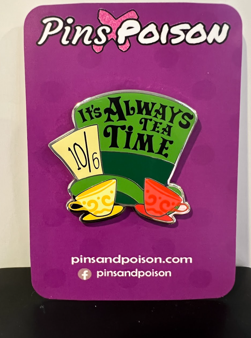 Disney Parks Mad Hatter Alice In Wonderland It's Always Tea Time Pin