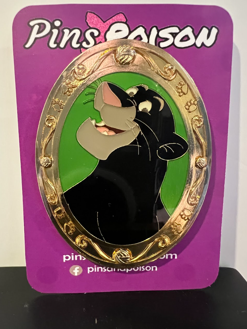 Disney WDI Bagheera Gold Frame Cat Portrait Pin - The Jungle Book LE 300