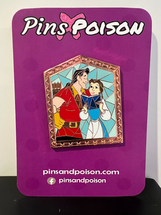 Beauty and the Beast Windows Of Love Mystery Pin - Belle and Gaston