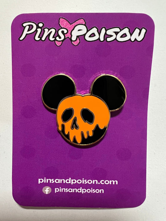 Poison Skull Pin - Rajah Orange